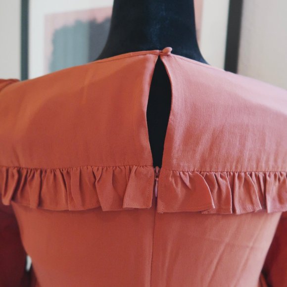 Madewell Silk Waterlily Tiered Ruffle Shirt Dress - Picture 5 of 6